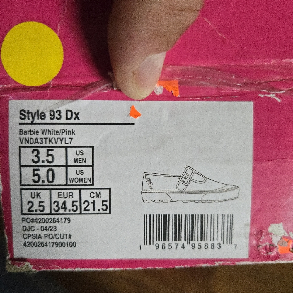 Vans Style 93 Dx Barbie Women Size 5 White Pink With Buckle 032026 - Picture 8 of 8